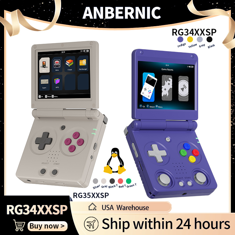 Gaming Console Linux - Anbernic RG34XXSP RG35XXSP Flip Handheld Game