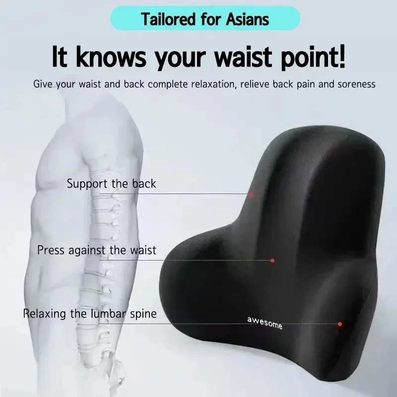 Gaming Chair Cushion - 2025 Upgraded Lumbar Cushion, Made of