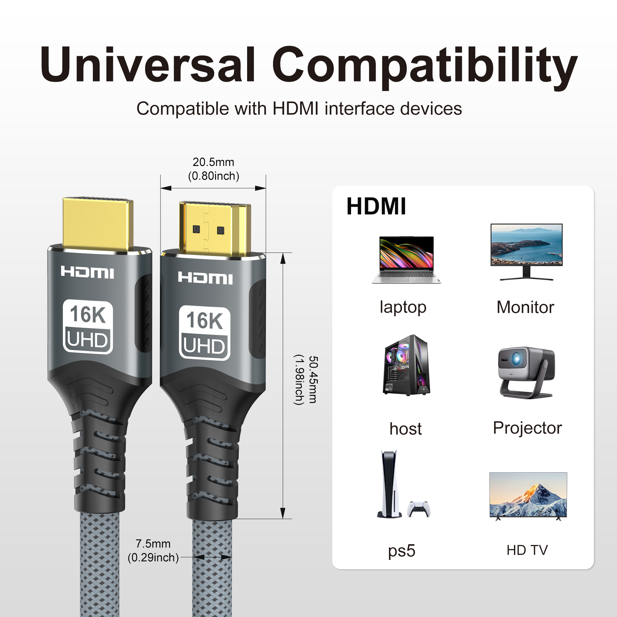 16K HDMI 2.2 Cable 96Gbps High - Hdmi Cable 2.1 recension och pris