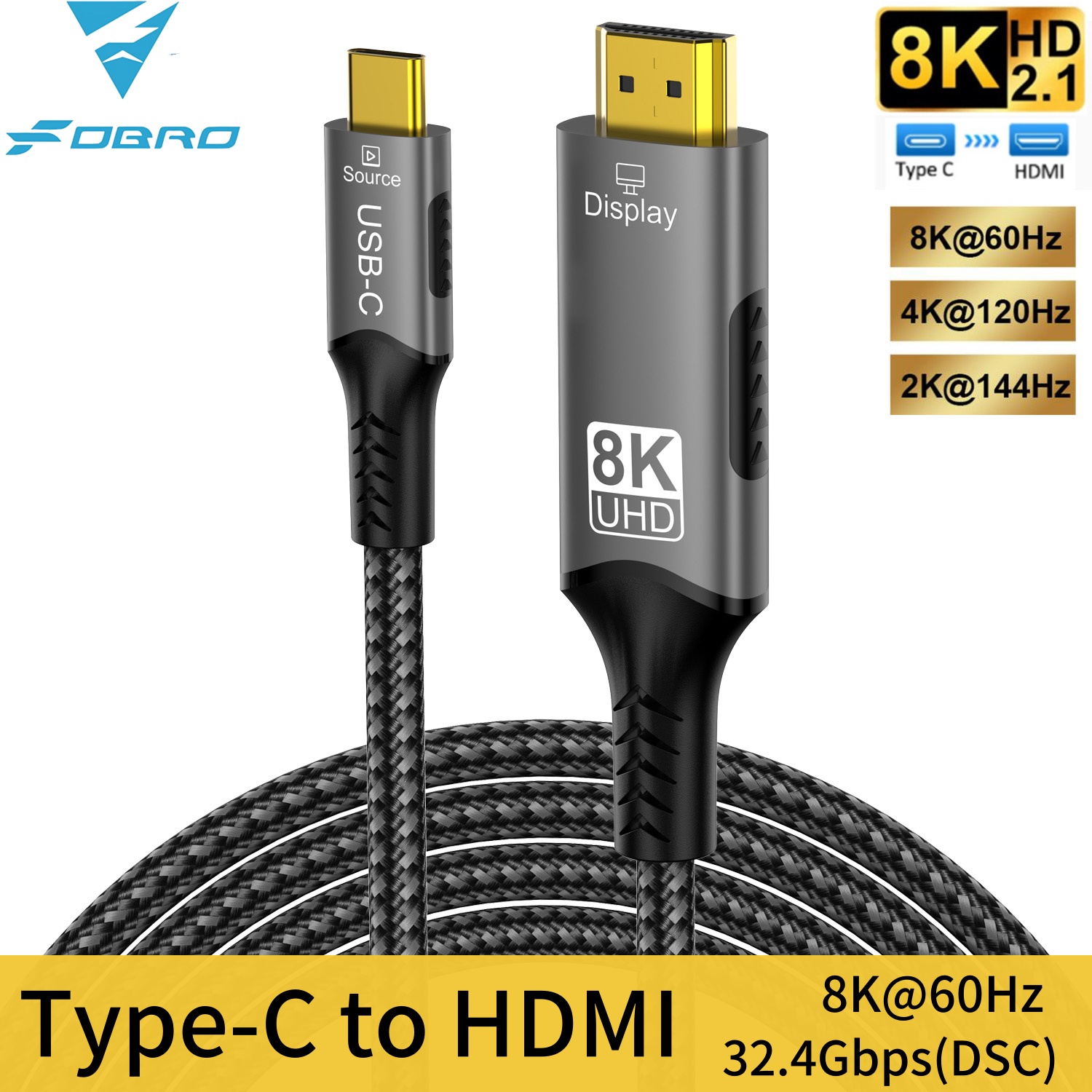 8K Type C to HDMI 2.1 Cable 32 - Hdmi Cable 2.1 recension och pris